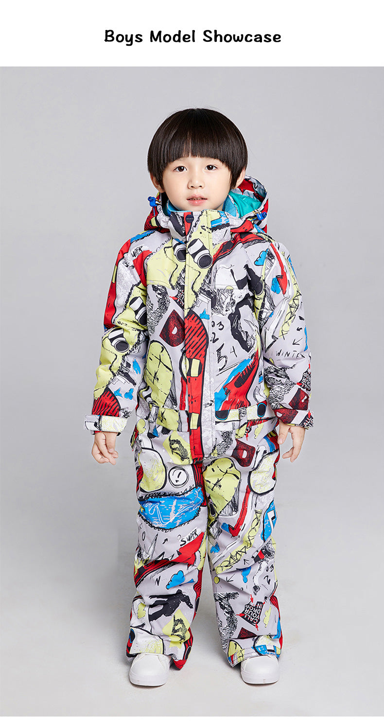 Boys Searipe One Piece Stylish Ski Suits Winter Jumpsuit Snowsuits