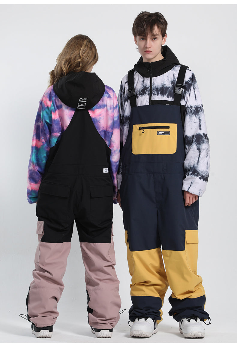 Women's Unisex Gsou Snow Serein Glimmer Outdoor Ski Pants Snow Bibs