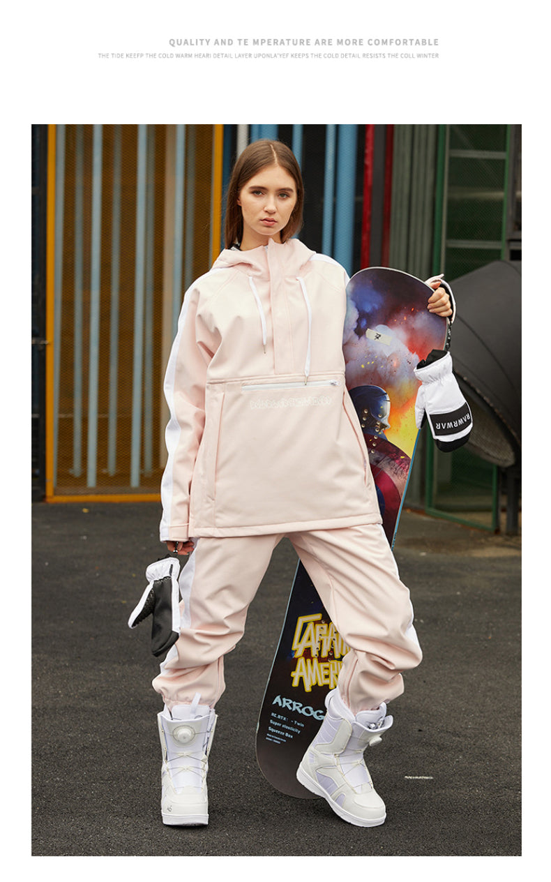 Women Unisex Flipped Young Fashion Snowboard Jackets & Pants set