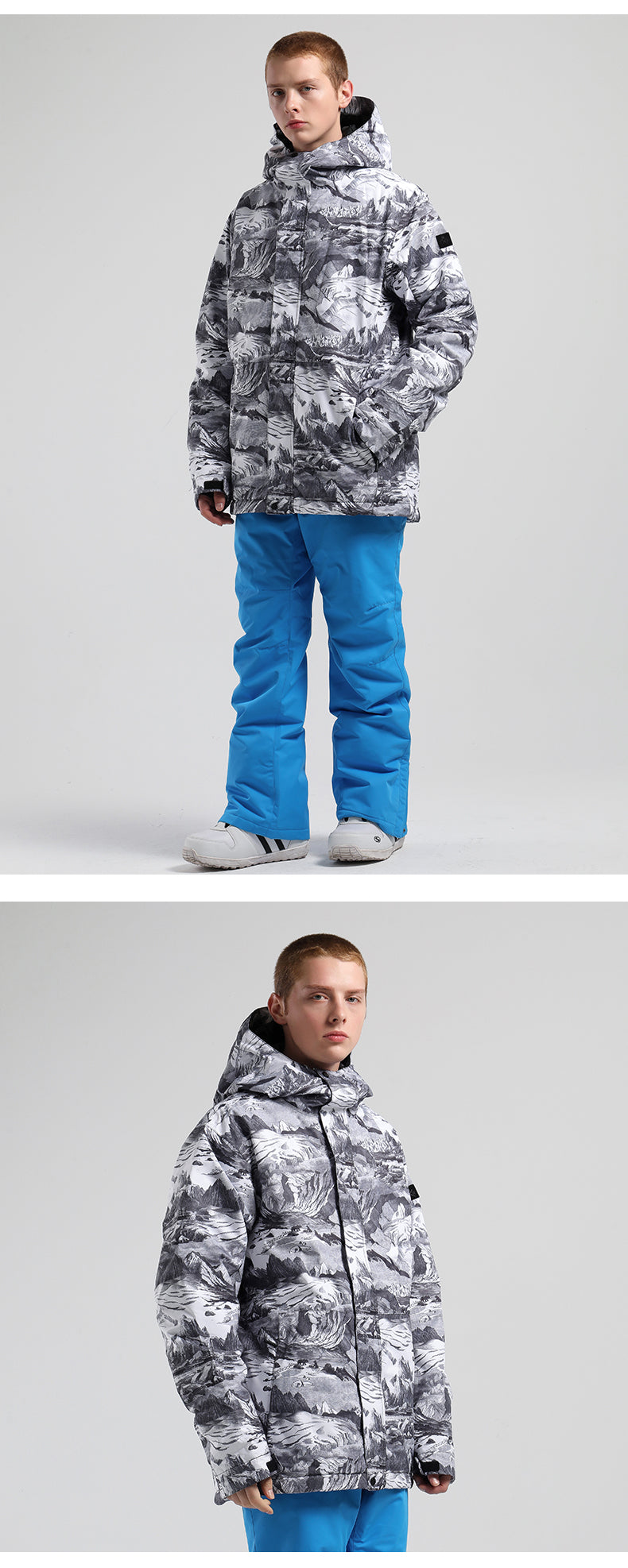 Men's SMN Winter Mountain Snowflake Freestyle Ski Snowboard Jacket