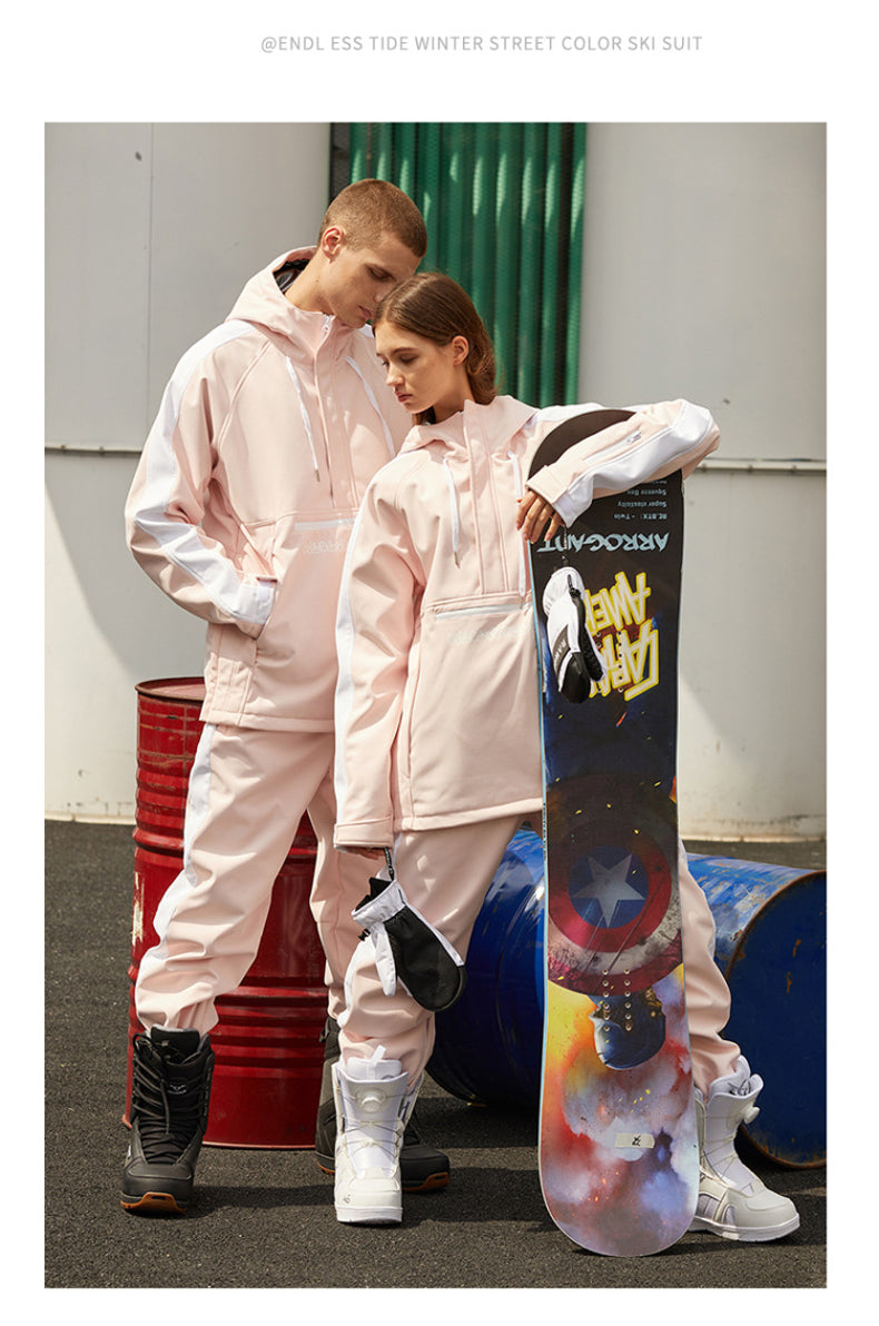 Men Unisex Flipped Young Fashion Snowboard Jackets & Pants set