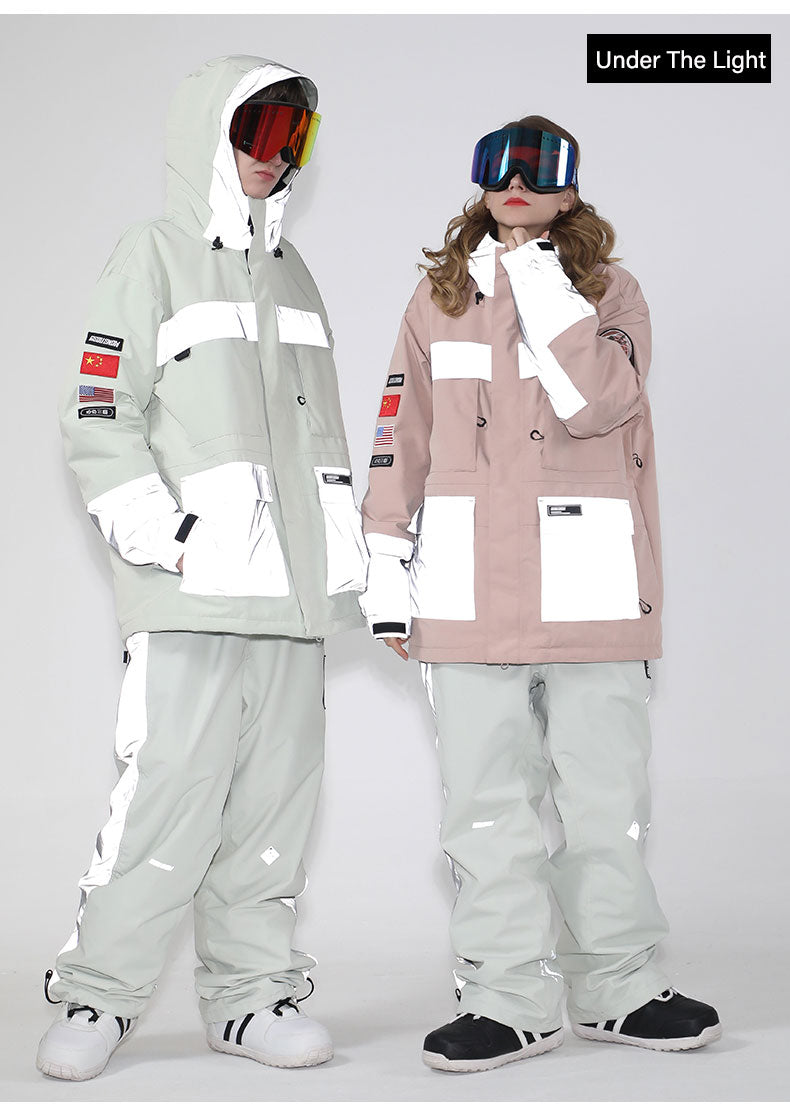Damen Unisex Gsou Snow Venture Neon Glimmer Schneejacke & Hose Set