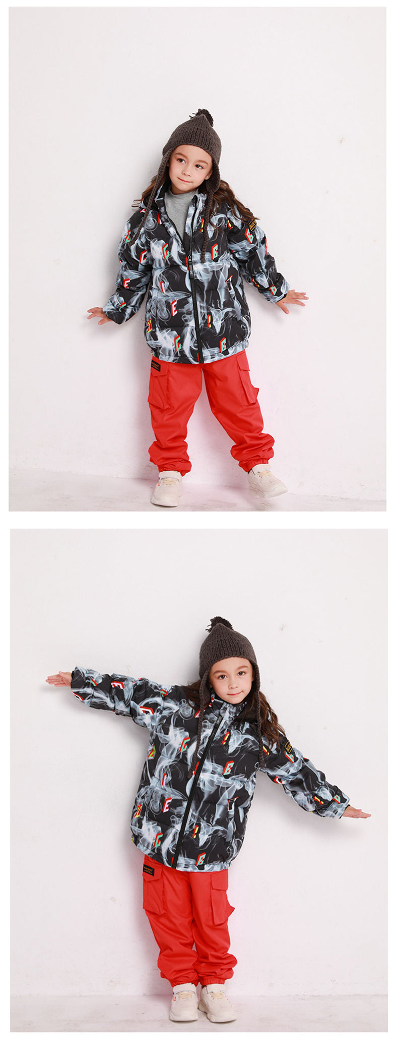 Girls Blue Magic Winter Outdoor Cheerful Pattern Waterproof Snowboard Ski Jacket