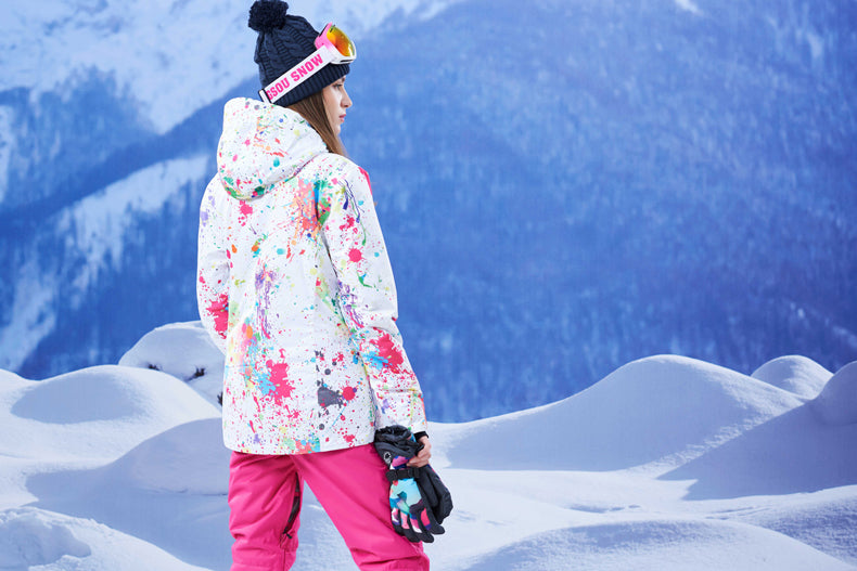 Women's Gsou Snow 10k Lake Tahoe Color Splash Snowboard Suits
