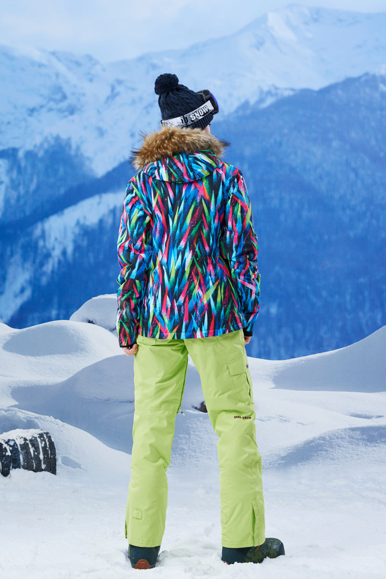 Women's Gsou Snow 15k Colorful Light Faux Fur Snowboard Jacket