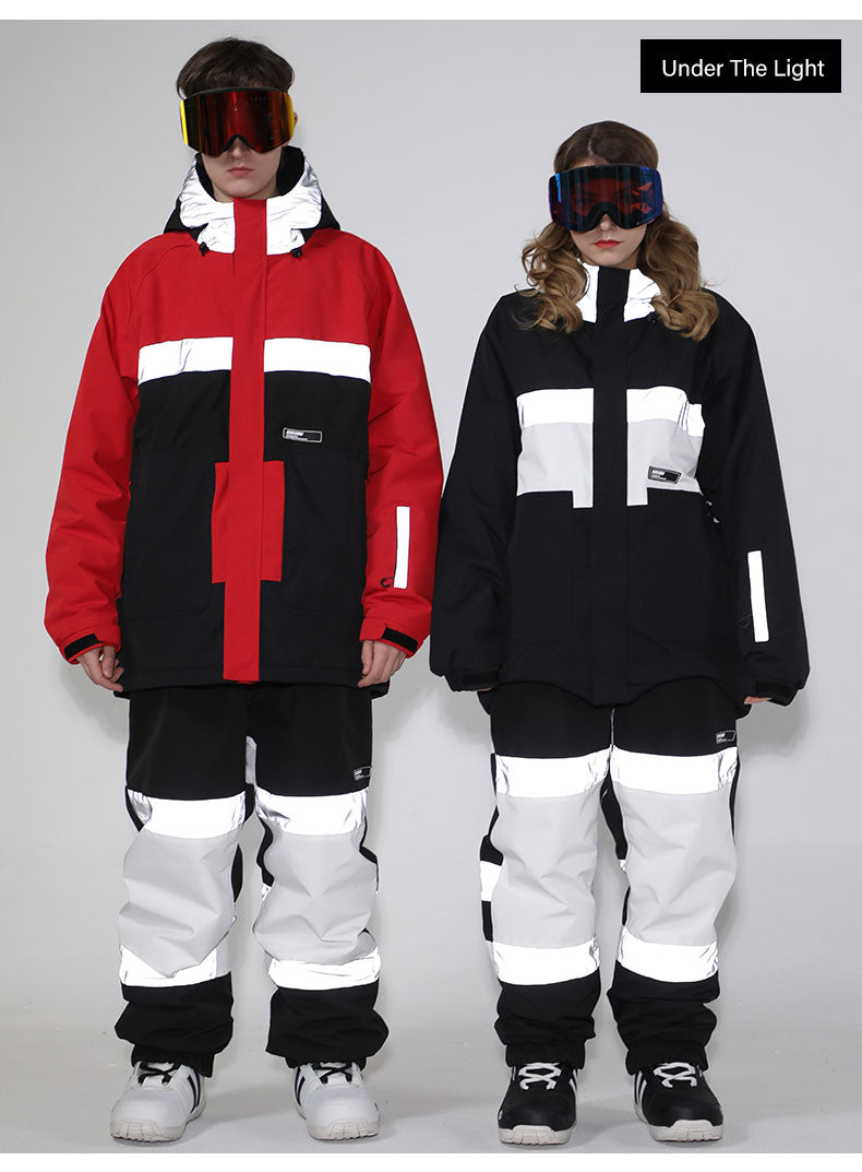 Womens Unisex Superb Neon Glimmer Snowsuit Jacket & Pants Set