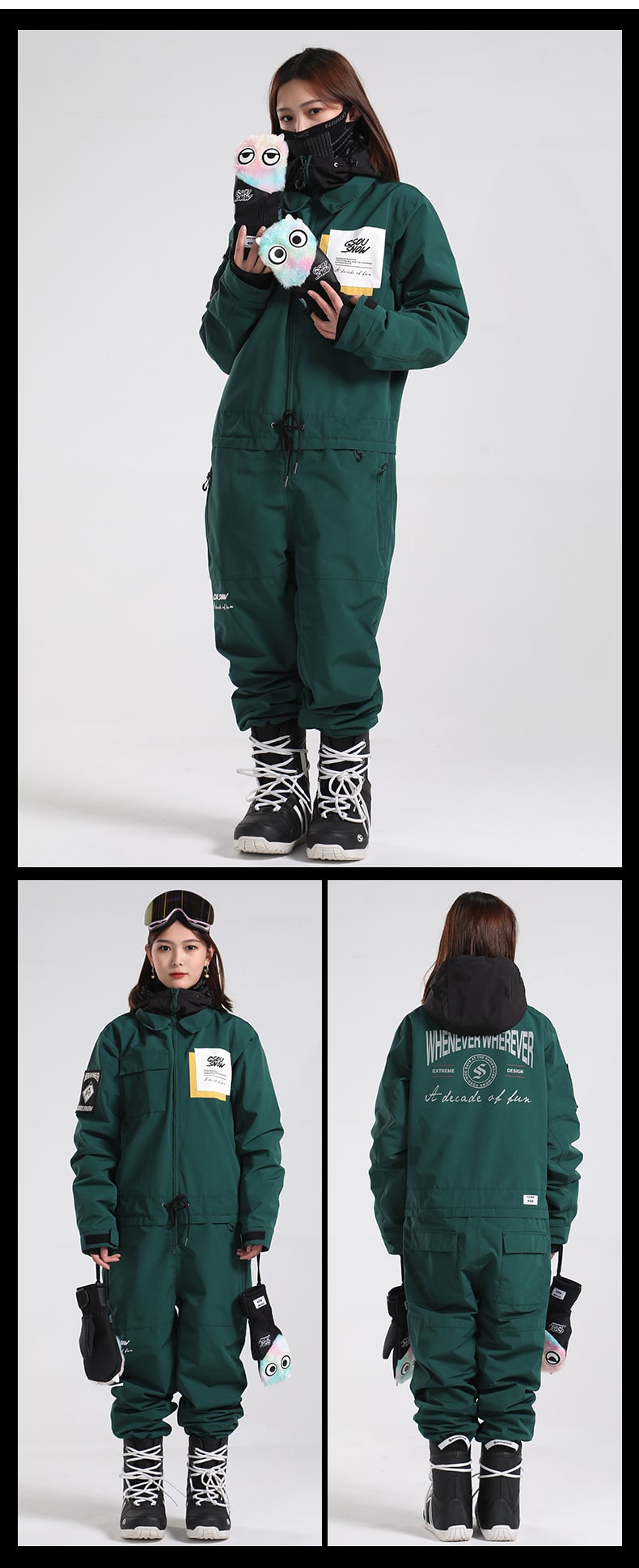 Women's Gsou Snow Bridget Glimmer Light One Piece Snowsuits Ski Jumpsuit