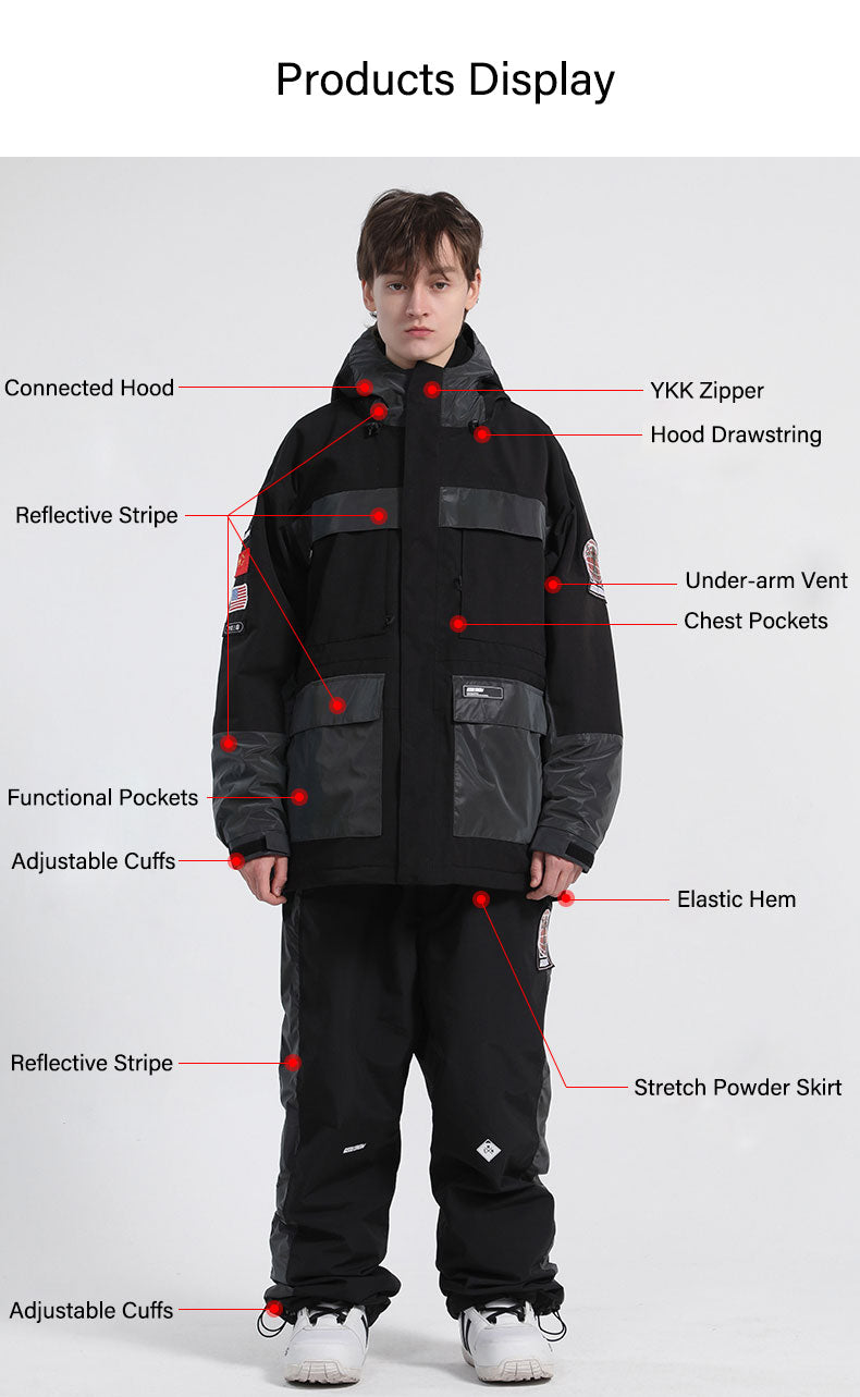 Damen Unisex Gsou Snow Venture Neon Glimmer Schneejacke & Hose Set