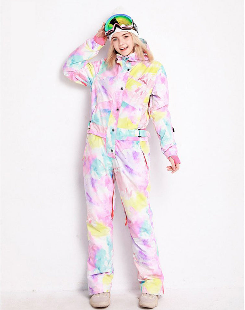 Women's Blue Magic Hyper Slope Star One Piece Ski Jumpsuit Winter Snowsuits