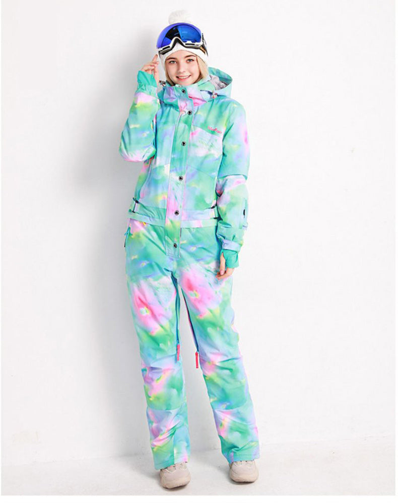 Women's Blue Magic Hyper Slope Star One Piece Ski Jumpsuit Winter Snowsuits