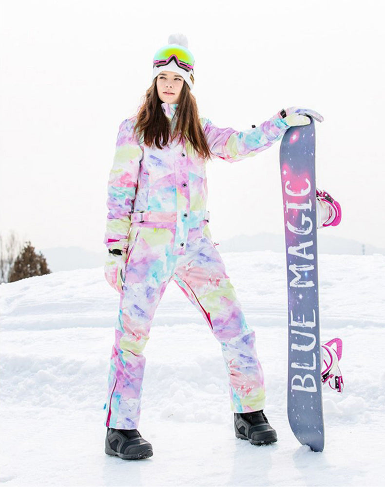 Women's Blue Magic Hyper Slope Star One Piece Ski Jumpsuit Winter Snowsuits