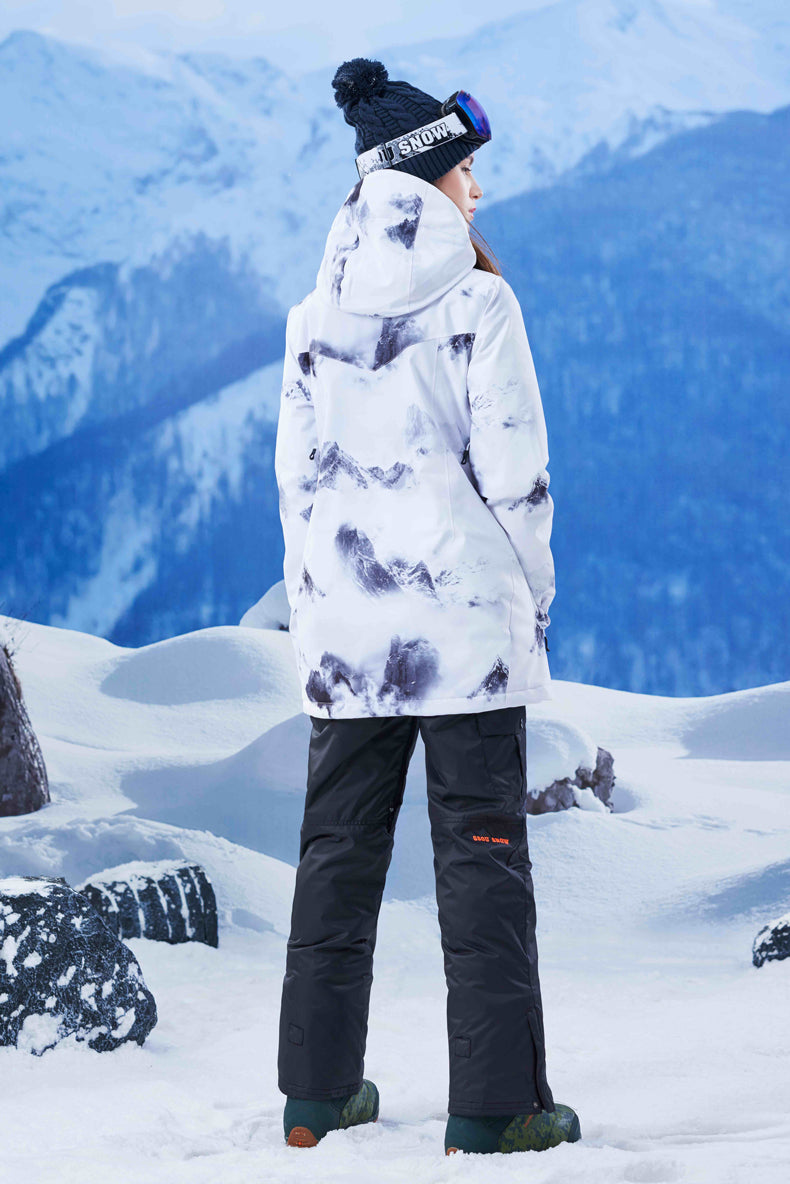 Women's Gsou Snow 20k Alpine Mountain Elite Ski Snowboard Jacket - White