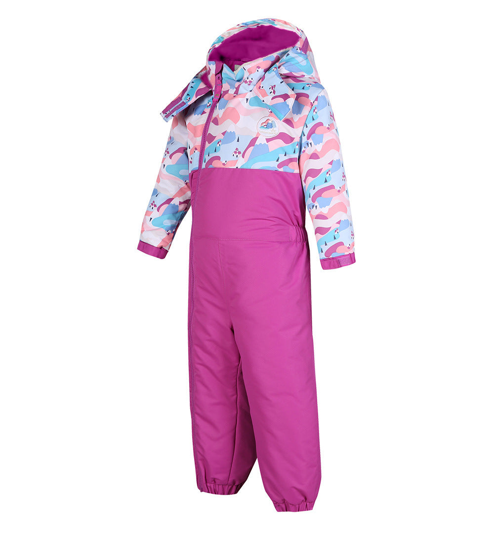 Baby Kids Winter Outerwear Waterproof Cute Ski Suit One Piece Snowsuits (12M - 3 Years Old)