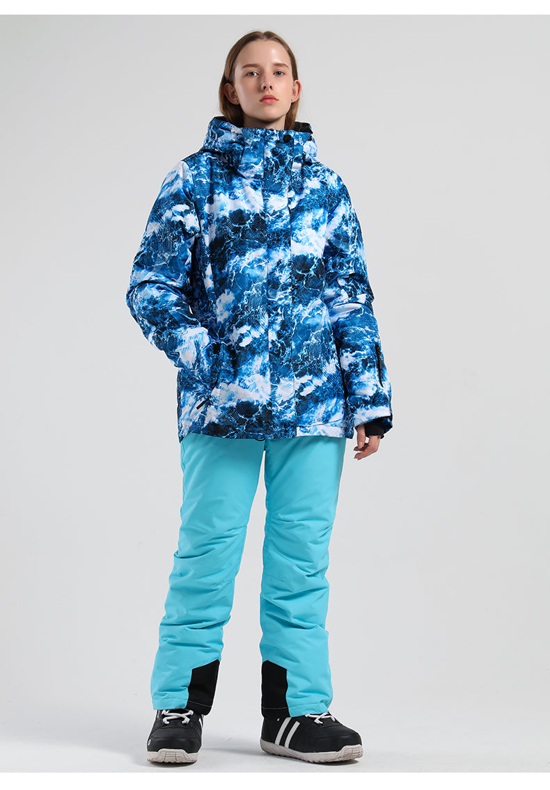 Women's SMN Great Ocean Blue Waterproof Winter Snow Jacket & Pants