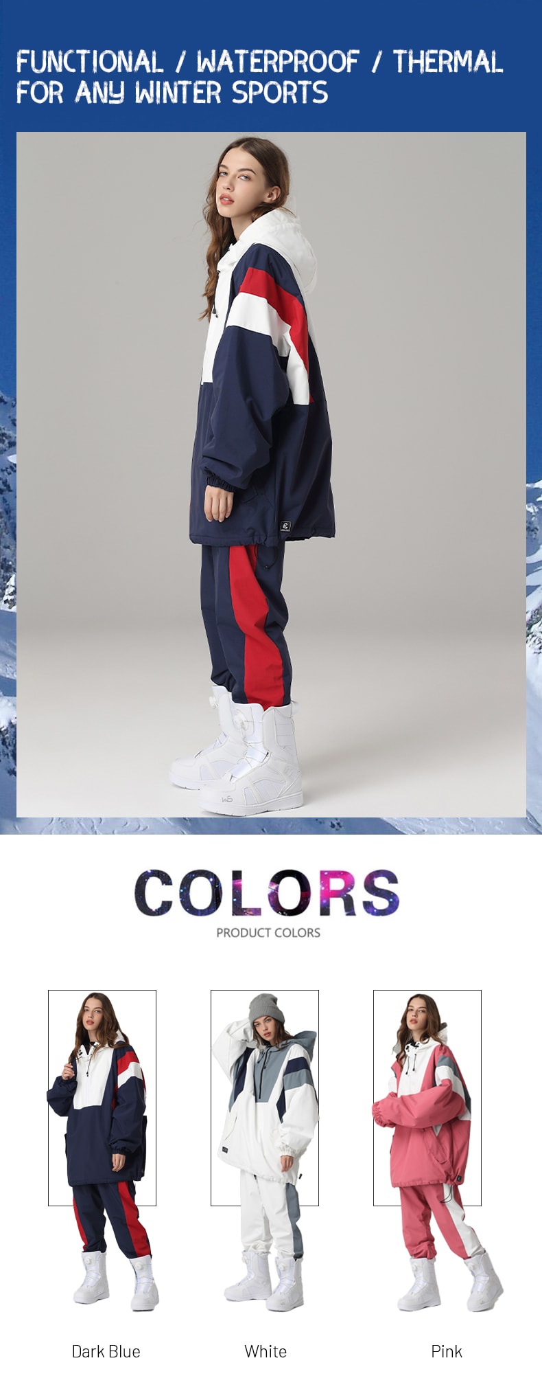 Women's Searipe Unisex Dope Star Street Fashion Outdoor Jacket Pants Set