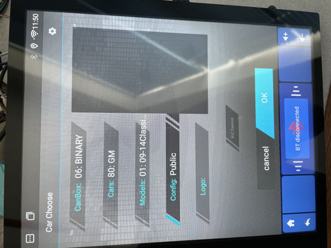 T72 car radio canbus setting for opel