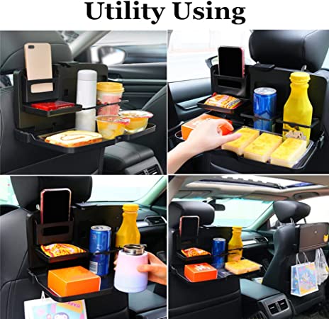 Car Tray ,  Backseat Organizer Car Multifunctional Tray Desk  Table for Eating Food Drink Meal Snack Cup...