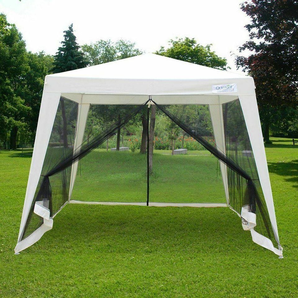 NEW Outdoor BBQ Party Tent 10x8 Wedding Canopy Event Gazebo with Sidewalls (Beige) _mkpt44