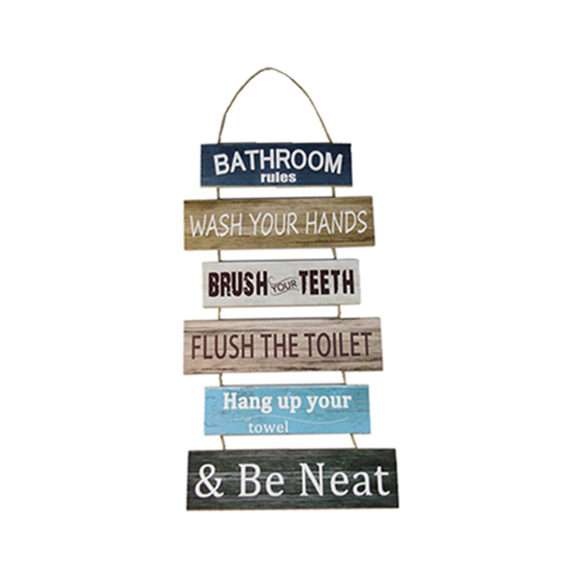 1Pcs Retro Tag Bathroom Wall Decoration Wooden Wall Hanging Sign Bathroom Rules Indoor and Outdoor Home Wooden Wall Decoration #NS54 _mkpt