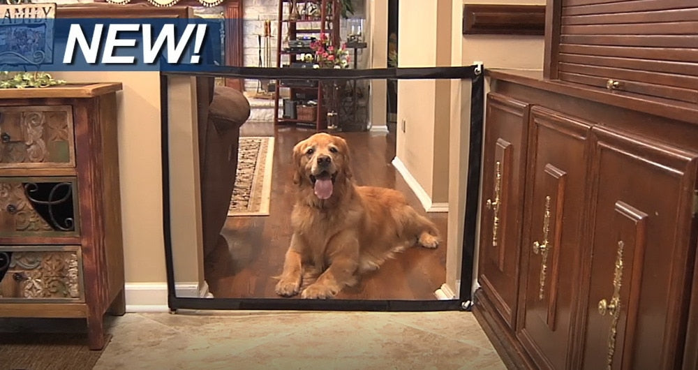 Dog Gate The Ingenious Mesh Magic Pet Gate For Dogs Safe Guard and Install Pet Dog Safety Enclosure Dog Fences