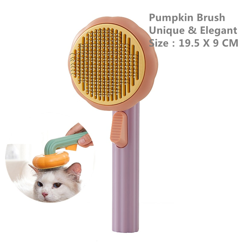 ?? ??  Pumpkin Pet Brush, Self Cleaning  Brush for Shedding Dog Cat  _mkpt44