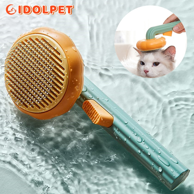 ?? ??  Pumpkin Pet Brush, Self Cleaning  Brush for Shedding Dog Cat  _mkpt44