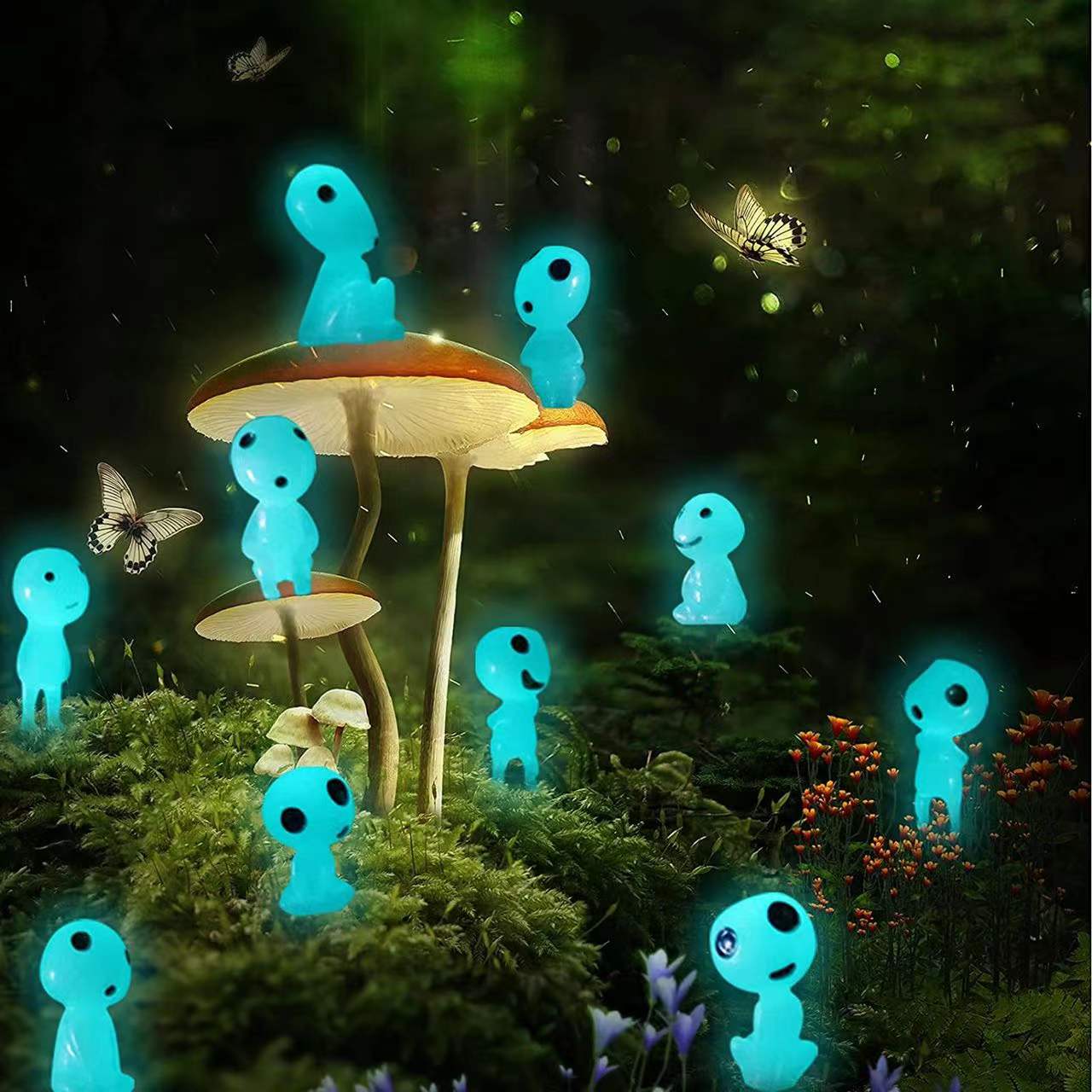 10/20Pcs Luminous Tree Spirits Micro Landscape Figure Ornament Outdoor Glowing Miniature Statue Potted Mini Garden Accessories #NS54 _mkpt