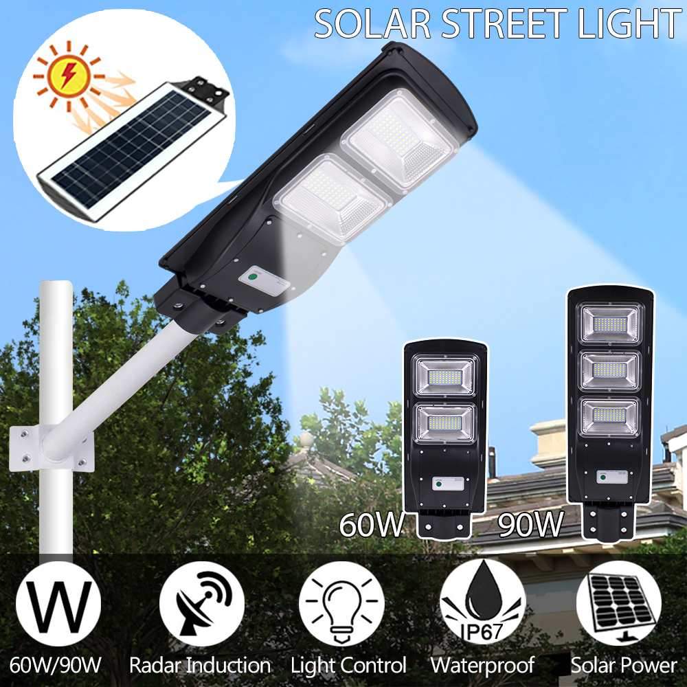 Solar Street Light - 120/180 LED 60/90W w/ PIR Motion Sensor (use Outdoor Wall Lamps Solar Landscape Garden Lights)