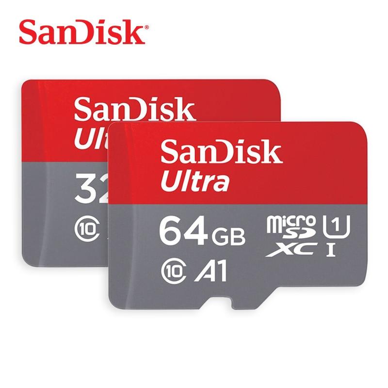 SanDisk Ultra Memory Card microSDHC/microSDXC UHS-I C10 U1 A1 Trans Flash Card 16GB 32GB 64GB 128GB 100MB/s with Adapter TF Card