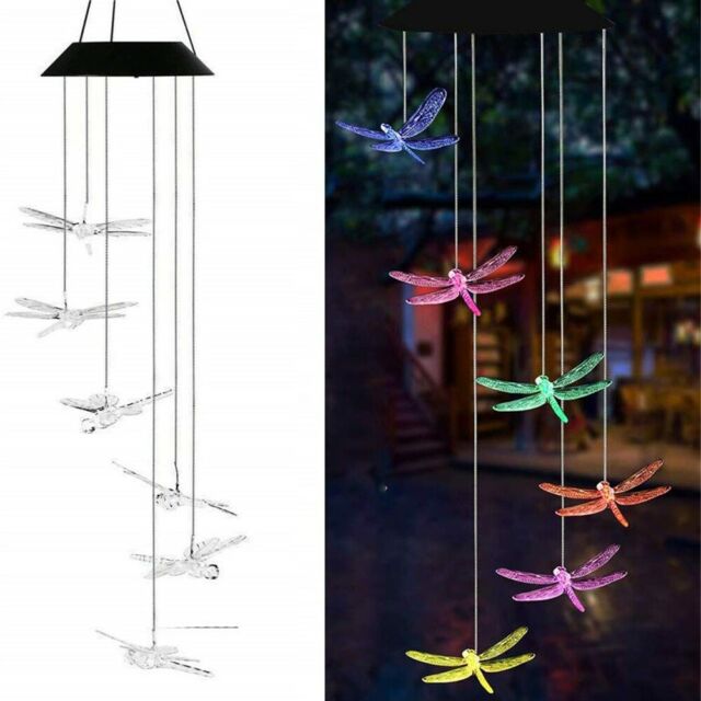 Color-Changing Outdoor LED Solar Powered Wind Chime Light Yard Garden Decor #ns23 _mkpt