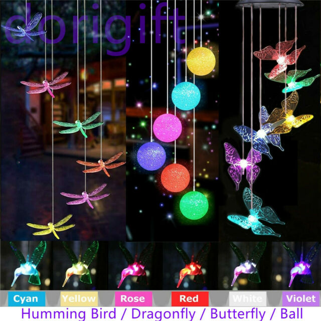 Color-Changing Outdoor LED Solar Powered Wind Chime Light Yard Garden Decor #ns23 _mkpt