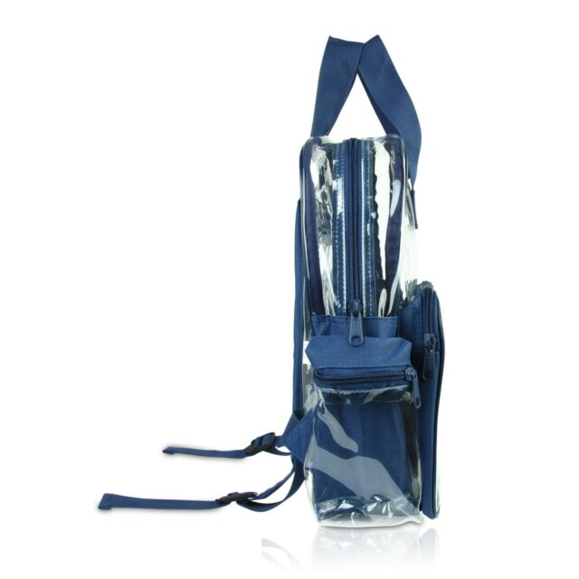 Clear Backpack School Pack See Through Bag in Navy Blue  FAST SHIPPING #ns23 _mkpt