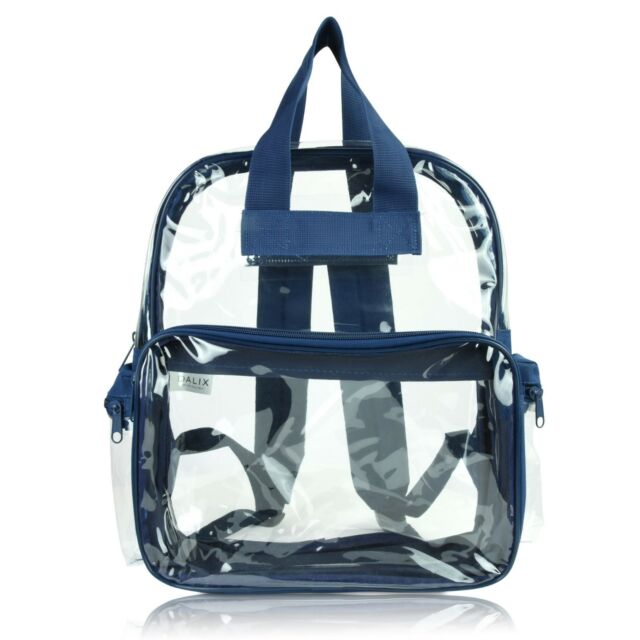 Clear Backpack School Pack See Through Bag in Navy Blue  FAST SHIPPING #ns23 _mkpt