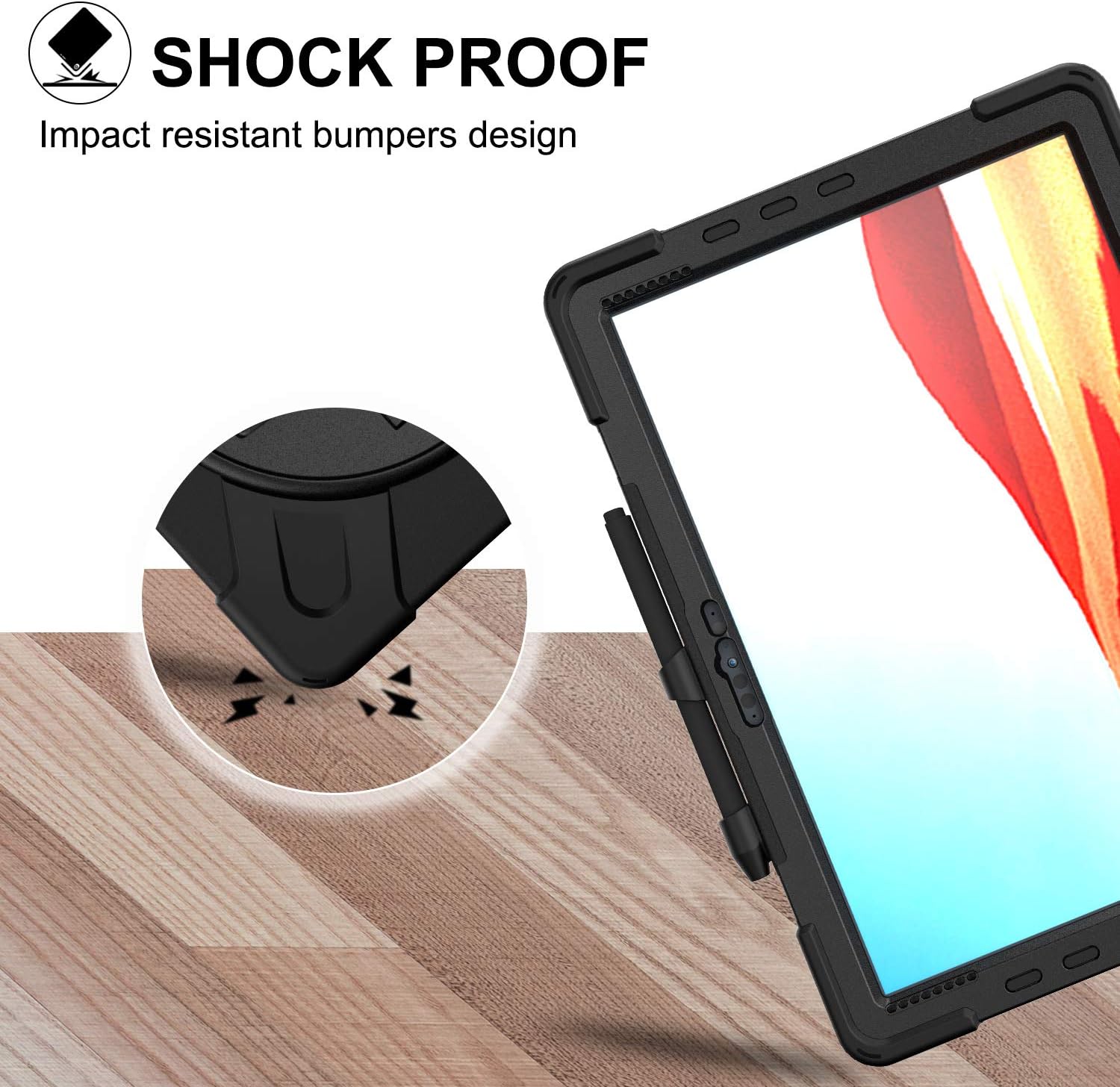 Microsoft Surface Pro 4/5/6/7/7 Plus - 360 Degree Rotate Shockproof Heavy Duty Tough Stand Case Cover With Strap & Pen Holder