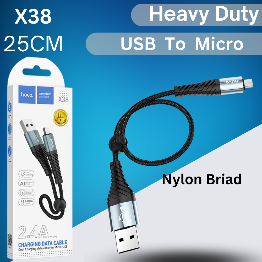 X3825CM ShortHeavy DutyUSB To Micro HOCO Universal Traveling Fast Charging USB Cable For Micro Device