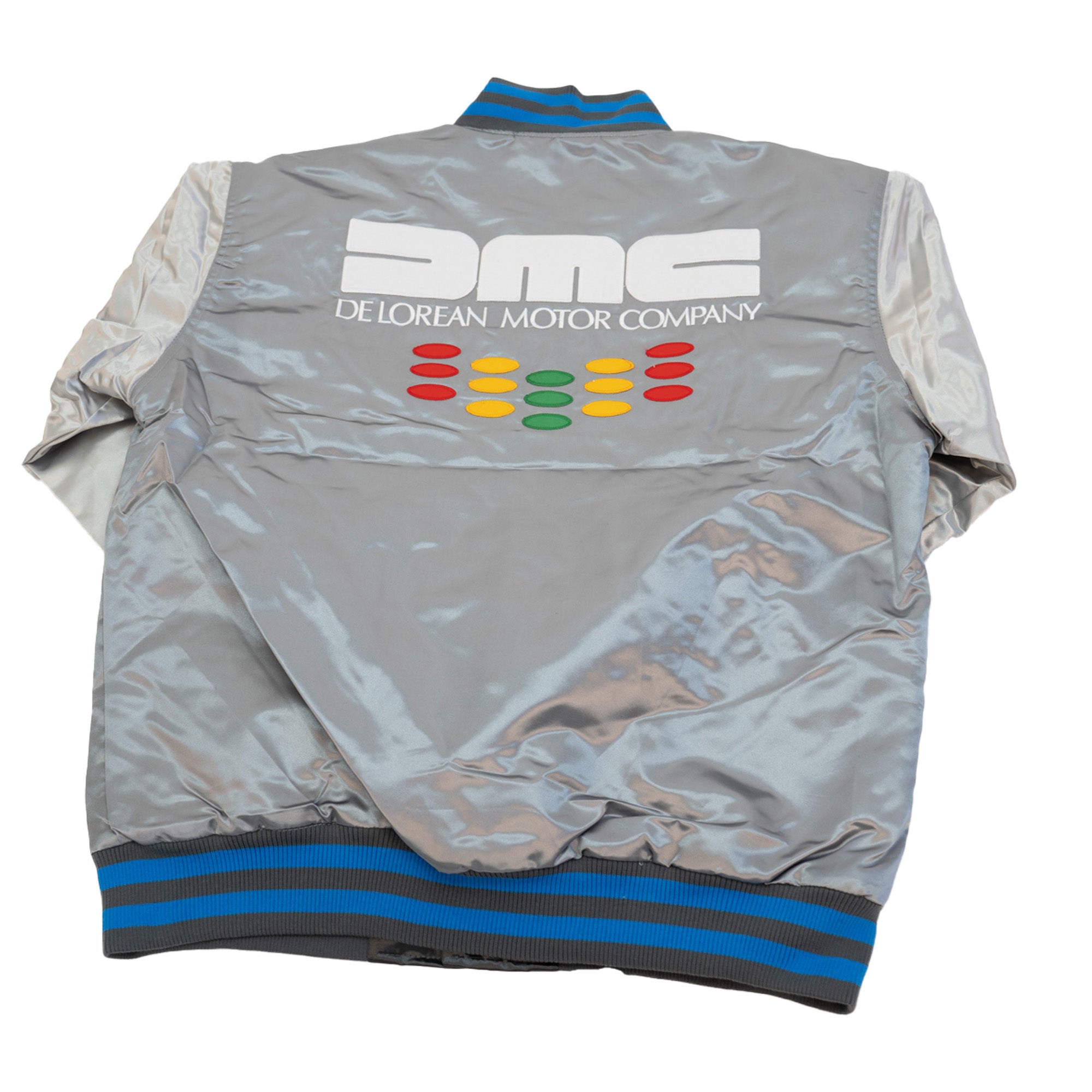 BACK TO THE FUTURE DELOREAN SATIN JACKET (GREY)