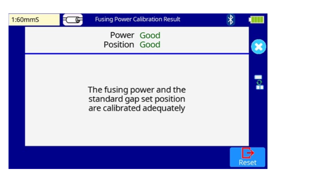 Fujikura 90s+ fusion splicer Fusing Power Calibration is completed