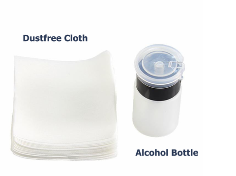 Dustfree Paper and Alcohol Bottle