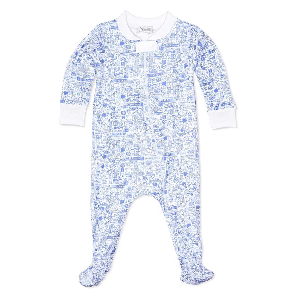 New York City Zip Baby Onesie in Blue