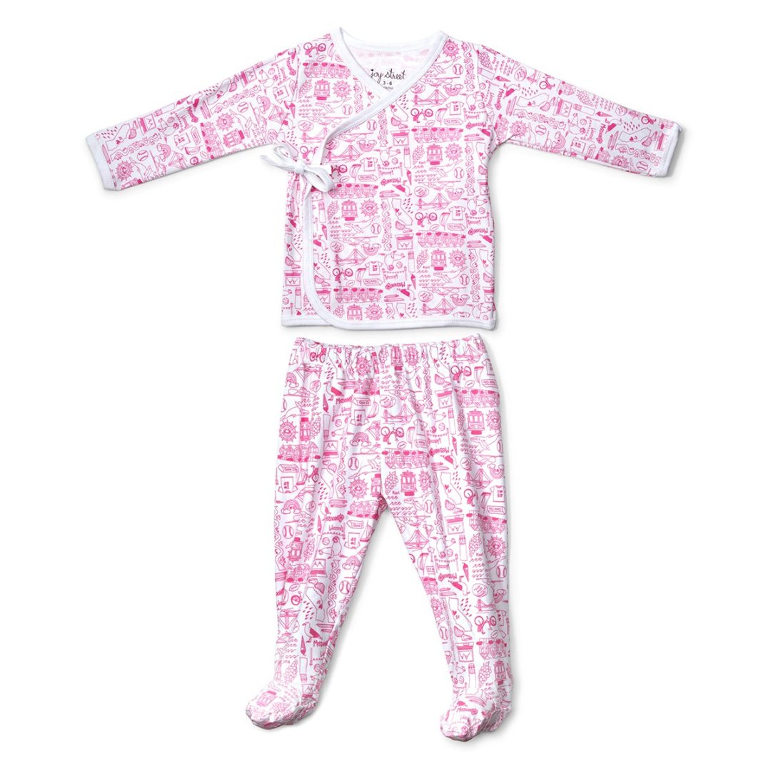 San Francisco Baby Layette Set in Peony Pink