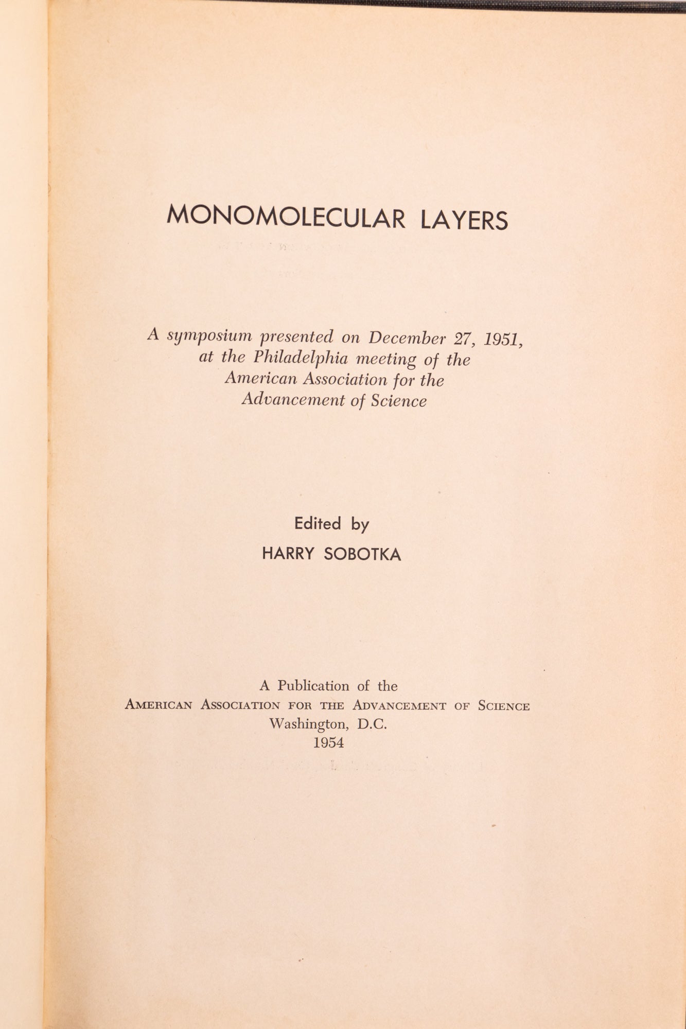 Monomolecular Layers