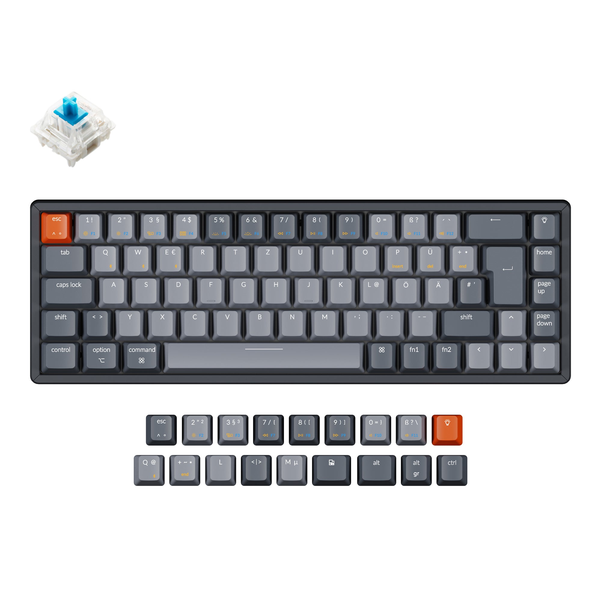 Keychron K6 Wireless Mechanical Keyboard (German ISO-DE Layout)