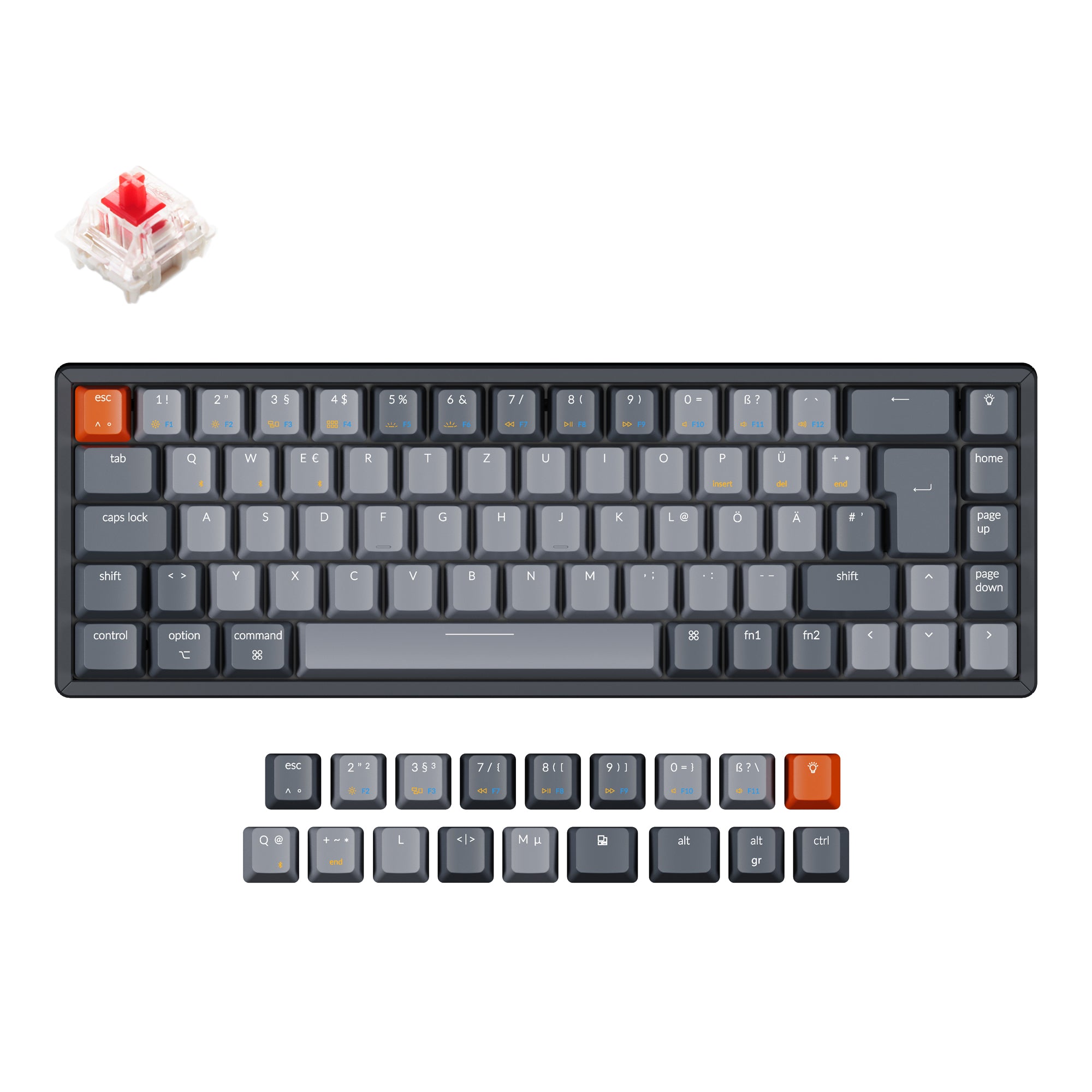 Keychron K6 Wireless Mechanical Keyboard (German ISO-DE Layout)