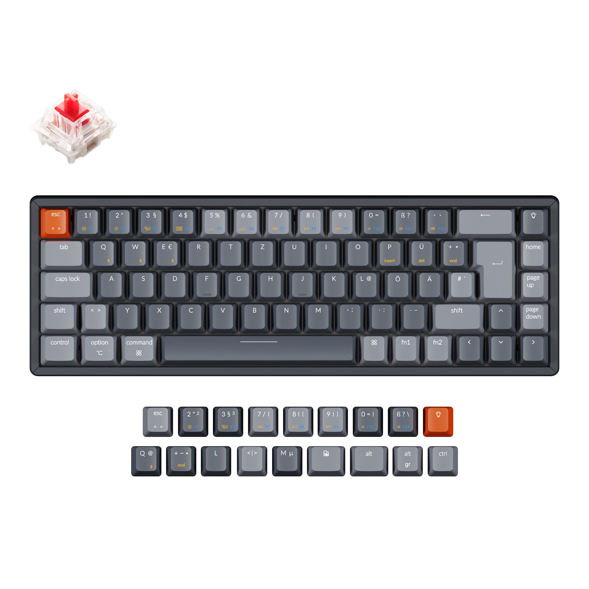 Keychron K6 Wireless Mechanical Keyboard (German ISO-DE Layout)