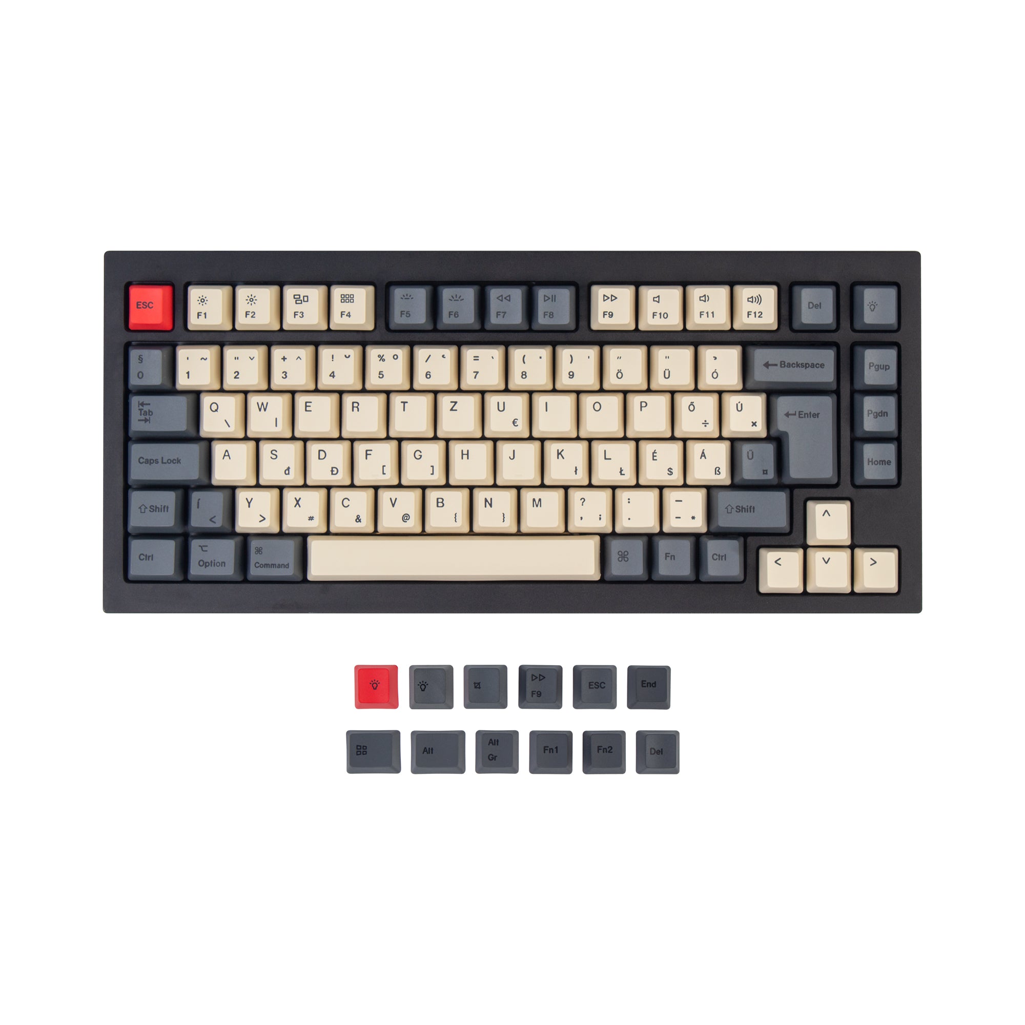 ISO & ANSI Q1 & Q1 Pro & Q2 & Q2 Pro & V1 & V2 & K2 & K2 Pro OEM Dye-Sub PBT Keycap Set - Carbon