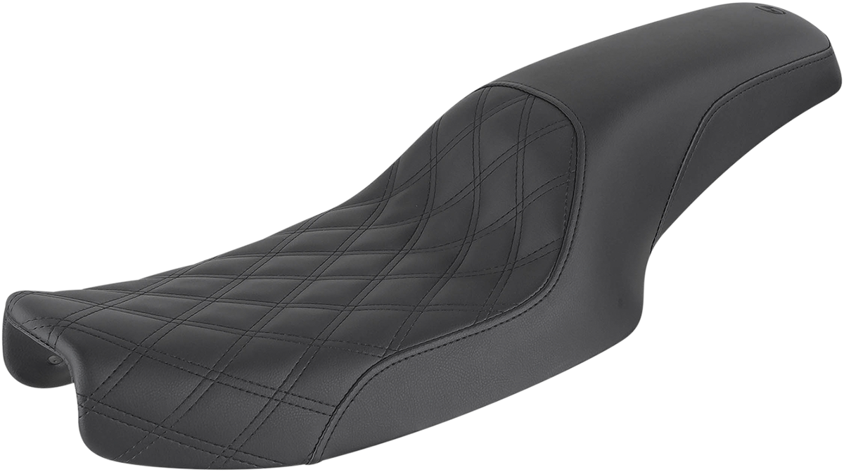 SADDLEMEN Profiler Seat - Front Lattice/Rear Smooth - Black - Dyna 891-04-149