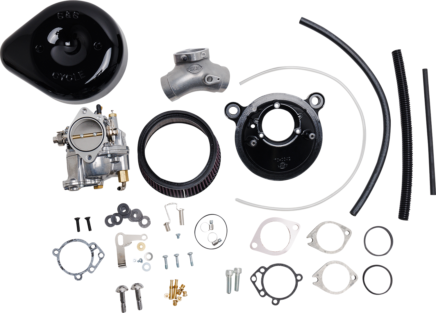 S&S CYCLE Super E Carburetor with Stealth Air Cleaner Kit - Gloss Black - Evolution Big Twin 110-0146