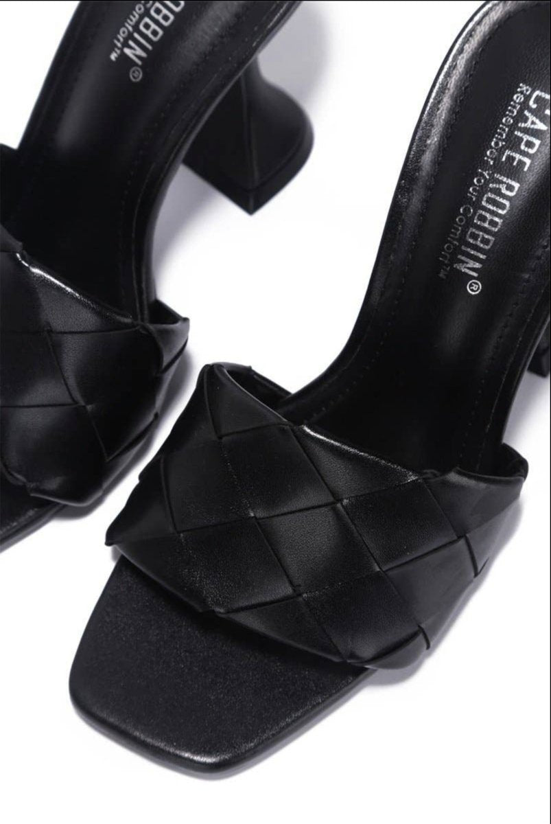 Valentina Black Strapless Heel