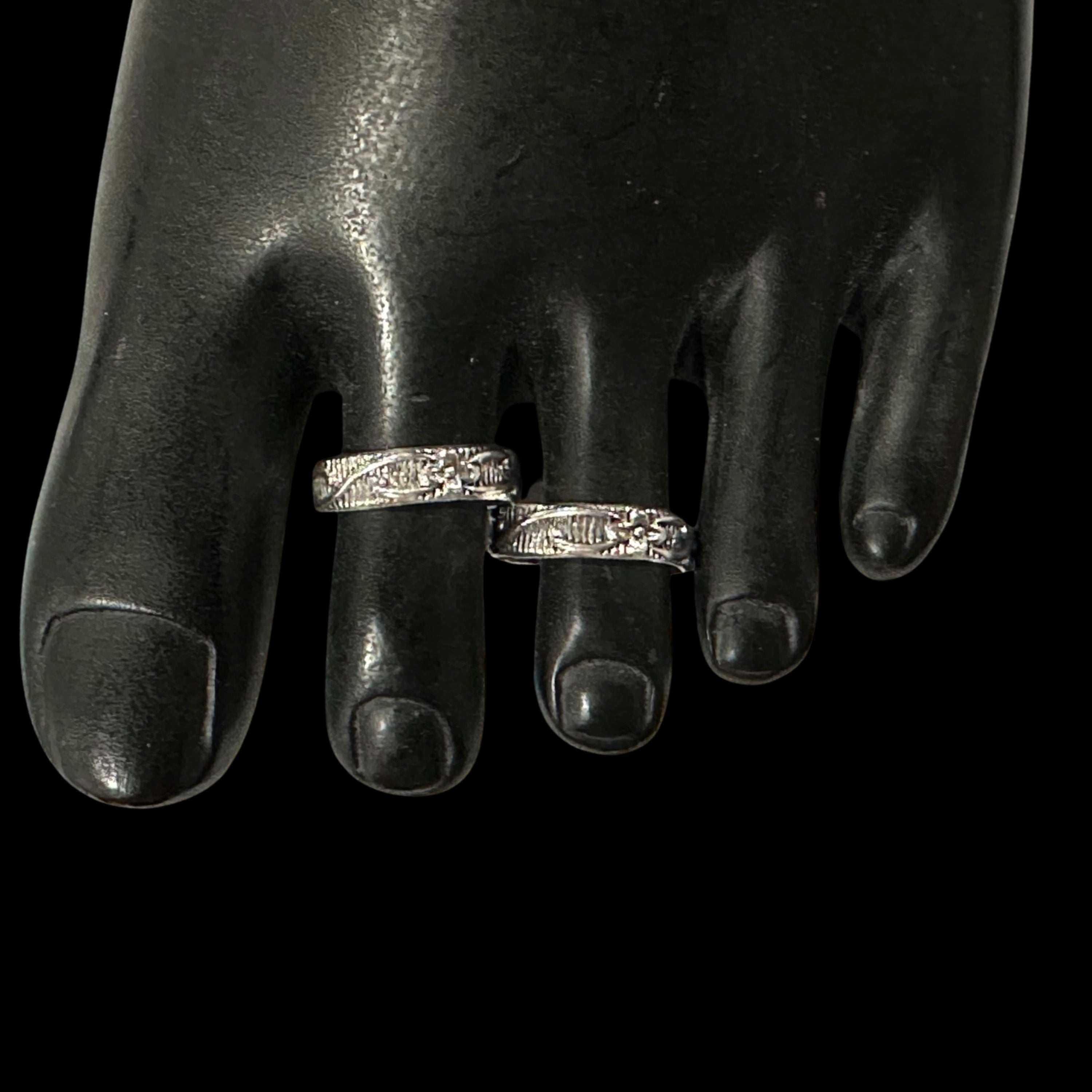 925 Sterling Silver Oxidized Toe-rings - Design #10