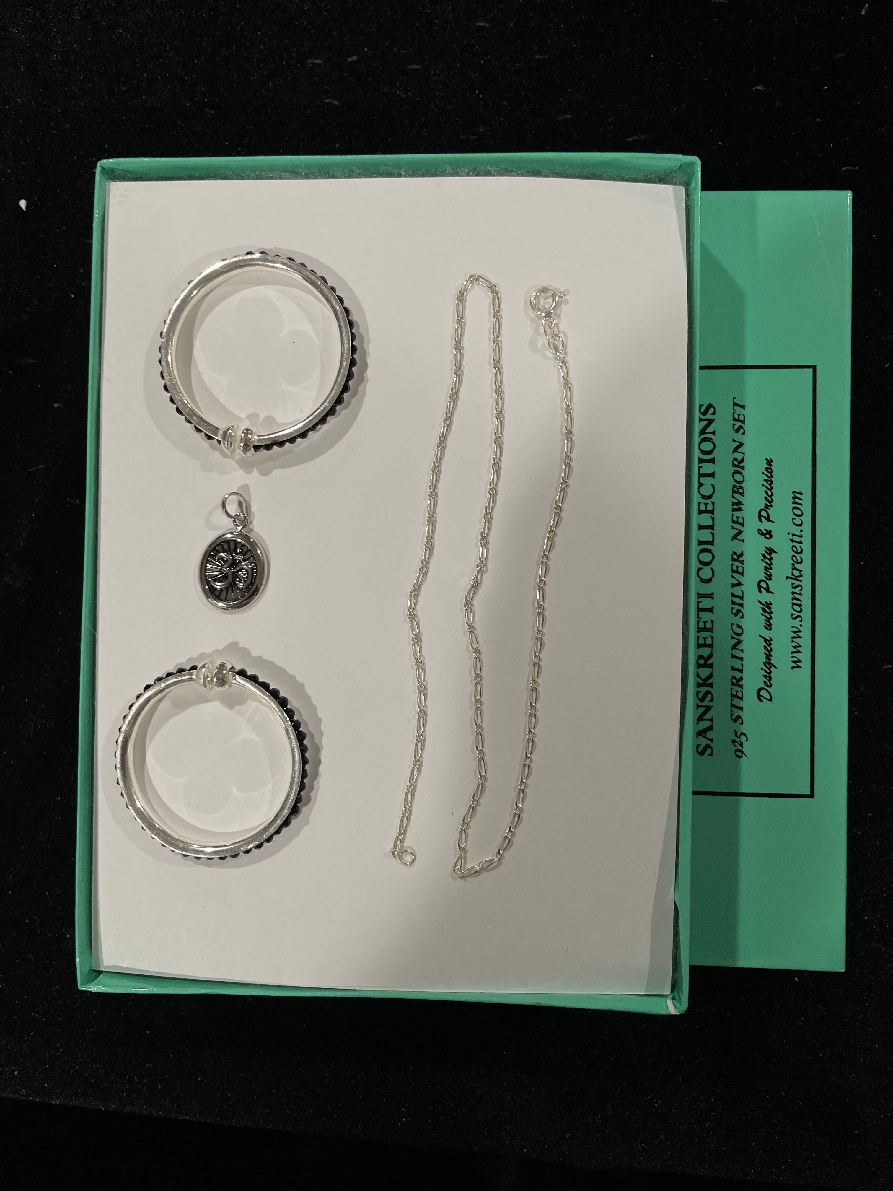 925 Sterling Silver New Born Kid Gift Set - Box#09